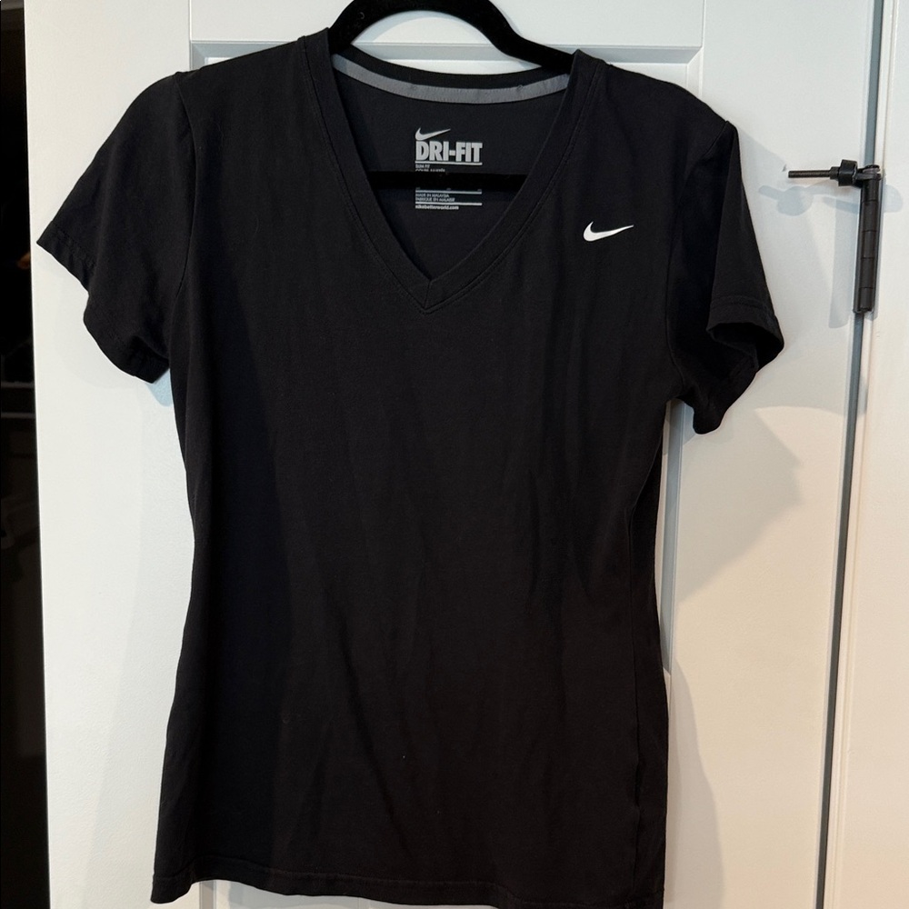 Nike Black V-Neck Dri-FIT Tee